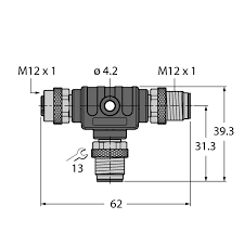 Turck Cable Connector RKSWS4.5(5)-2RSSWS